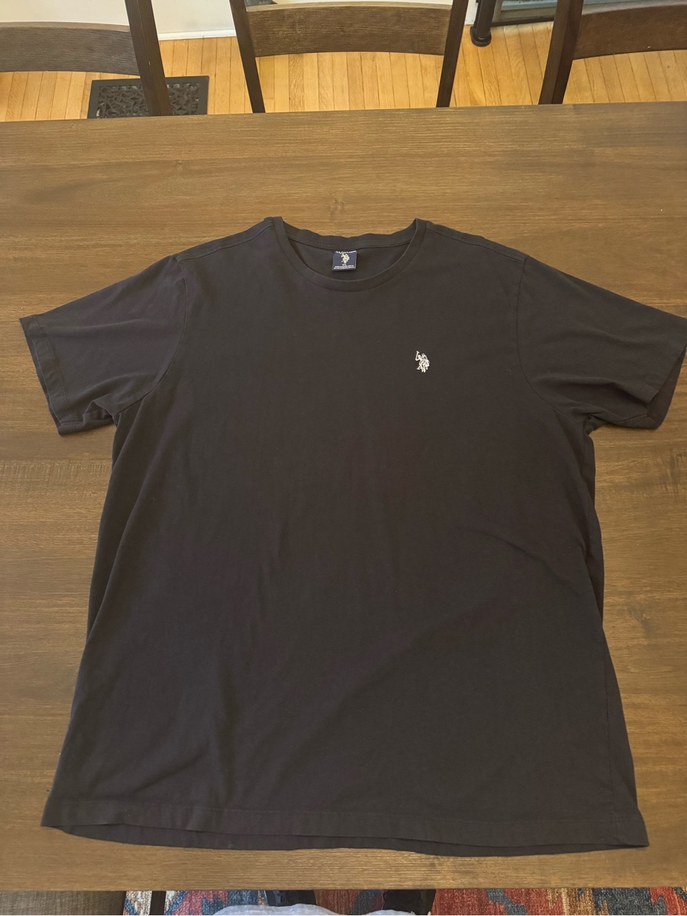 U.S. Polo Assn. Black Short Sleeve Crew Neck Tee with White Logo
